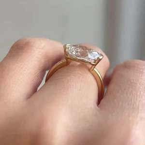 Global Gems IGI Certified Oval Lab Grown Diamond Luxury Engagement Wedding Ring 3Carat Yellow Gold 14k Party <b>Gift</b> Jewelry - Product Image 5
