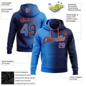 Sweat à capuche personnalisé bleu pour homme – Nom et numéro personnalisables, design par sublimation, respirant, tricoté, décontracté, pour l'automne - Product Image 5