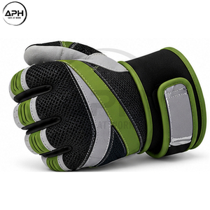 Guantes de Montaje Blancos Oliva Hechos a Mano, Duraderos, con Inserciones Texturizadas Negras, Paneles Diagonales y Acabado Personalizado en las Puños - Product Image 5