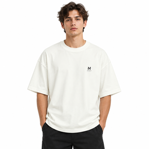 Camiseta Personalizada para Hombre, 220 GSM, Talla Grande, 100% Algodón, Secado Rápido, Hombros Caídos, Cuello Redondo, Estampado, Estilo Urbano, OEM - Product Image 3