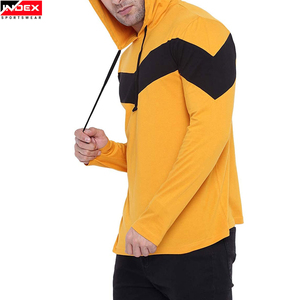Sudadera con Capucha para Hombre Index, Color Amarillo y Negro, Diseño de Bloques de Color, Tejido de Punto, Corte Regular, Estilo Casual, Ropa de Otoño - Product Image 5