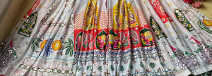 Kurta traditionnelle indienne pour femmes, spéciale Navratri, élégante, pour mariage d'hiver, en pur coton, coupe régulière, longueur genou - Product Image 4