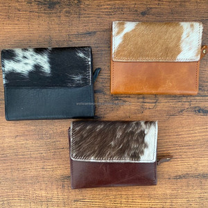 Cartera de tres pliegues de piel de vaca a la moda personalizada al por mayor minicartera de viaje multifuncional de piel auténtica occidental monederos - Product Image 4