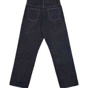 Jeans en denim brut streetwear pour hommes, coupe droite rétro, denim indigo bleu foncé, denim japonais selvedge, pantalon, fabricant OEM sur mesure - Product Image 2