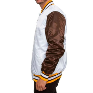 Veste universitaire vintage personnalisée en gros, unisexe, surdimensionnée, avec manches en cuir, imperméable, écologique, pour homme, idéale pour l'hiver - Product Image 3