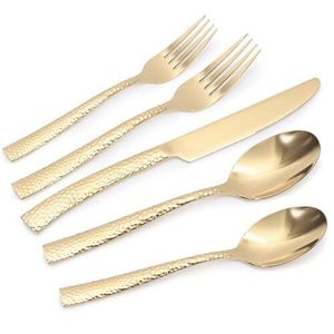 Ensemble de couverts métalliques élégants pour mariage, couteau, fourchette et cuillère en acier inoxydable, vaisselle pour fêtes, événements, traiteur et repas - Product Image 4