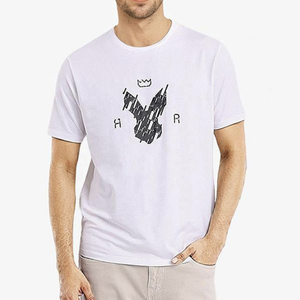 Custom Graphic T-<b>Shirt</b> for <b>Men</b> Polyester/Cotton Blend <b>Silk</b> Screen Printed Anti-Pilling Breathable Casual Short Sleeve - Product Image 1