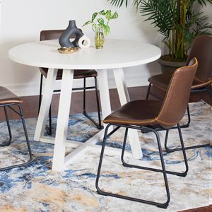 Set da Pranzo Rotondo Varna 5 Pezzi, Elegante Tavolo a Cavalletto con 4 Sedie per Sala da Pranzo - Product Image 3