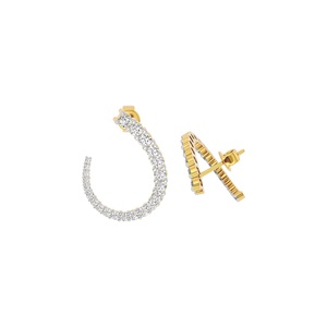 Pendientes de Aro con Circonita Cúbica Chapados en Oro, Estilo Ice Out, Joyería de Moda para Mujer, para Fiestas y Uso Diario - Product Image 2