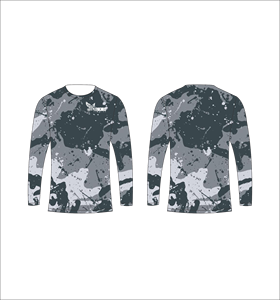 Camiseta de manga larga de camuflaje para hombre, de secado rápido, corte regular, cuello redondo, tejido de poliéster, atlética, informal, venta al por mayor, OEM - Product Image 1