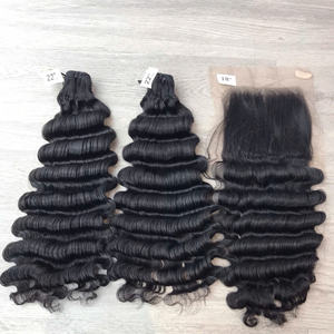 Venta al por mayor 100% de alta calidad Vietnamita Remy Hair Bundle Color Natural Deep Wave Doble Extensiones de cabello humano excelente - Product Image 2