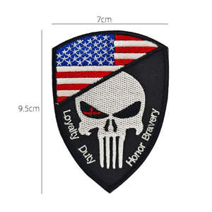 Parche Bordado con la Bandera Americana, con Gancho y Bucle, Accesorios Tácticos para Uniformes, Parche de EE. UU. en Blanco y Negro - Product Image 3