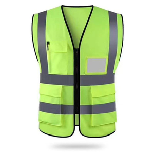 Chaleco de Seguridad Reflectante de Alta Visibilidad, Rojo, Poliéster, Múltiples Bolsillos, Unisex, Uniforme de Guardia, Todas las Temporadas, Detección de Agujas, Sin Costuras - Product Image 6