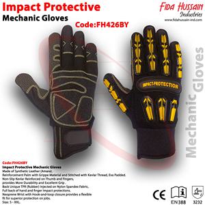 Guantes de protección contra impactos mecánicos de cuero sintético antideslizantes con máxima protección Guantes DE SEGURIDAD TPR (Goma) en negro - Product Image 6