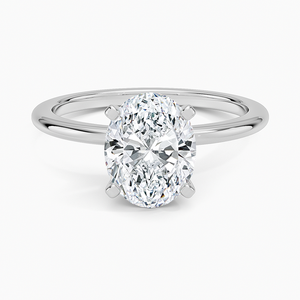 Anillo BOJ 091 con Corte Ovalado, Plata 925, Engaste de Puntas con Halo, Anillo Solitario con Diamante de 2ct, Color D, VVS1, Moissanita, Certificado GRA - Product Image 1