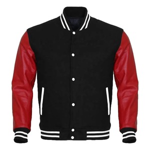 Best Design 2025 Men Baseball Letterman College High Quality Wool Body <b>Leather</b> Sleeves Custom Embroidery Design Varsity <b>Jacket</b> - Product Image 5