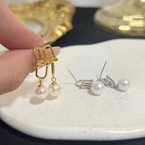 S925 Silver Freshwater <b>Edison</b> Pearl Dangle Earrings Luxury Fashion with Natural Mother Pearl Shell Inlay Strong <b>Light</b> Infection - Product Image 5