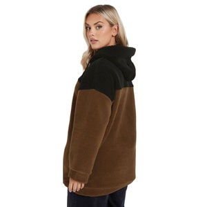 Custom Manufacturers Sherpa Fluffy <b>Fleece</b> Hooded Thick Warm Heavyweight Winter Women's <b>Teddy</b> Jacket Rhinestone Embellishments - Product Image 3