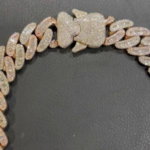 Chaîne cubaine en argent 925 plaqué or avec moissanite, style hip-hop urbain, bijoux de mode, collier de fête pour femme - Product Image 1