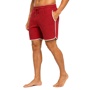 Shorts en maille gaufrée pour hommes, légers et décontractés, pour l'été, avec taille élastique et cordon de serrage, pour la gym, le fitness et l'entraînement sportif, OEM - Product Image 4
