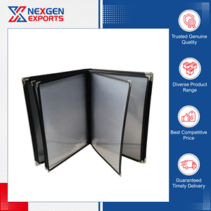 Proveedor al por Mayor de Cubiertas para Menús de Restaurante en Cuero PU de Primera Calidad, Estilo Lujoso, Nexgen Exports, Hechas a Mano, Diseño y Tamaño Personalizados - Product Image 2