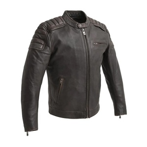 Chaqueta de moto de cuero genuino para hombre, a prueba de viento y de talla grande para ciclismo de carreras de verano e invierno, novedad - Product Image 1