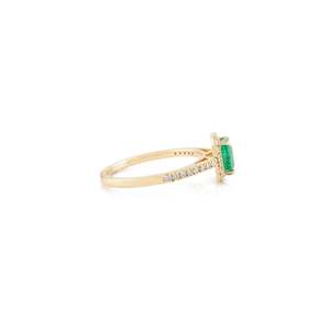 18K Yellow Gold Emerald and Sapphire Statement Wedding Band Ring - Product Image 6