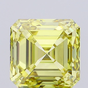 Diamante Cultivado en Laboratorio con Certificación IGI, Corte Asscher de 5.09 CT, Color Amarillo Intenso Fantasía, Claridad VS1, CVD LG 647476304, Joyería ROYAL GEMS - Product Image 1