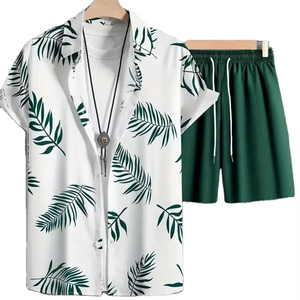 Camisa de Playa con Estampado Floral Hawaiano, Camisa Casual Holgada de Manga Corta para Hombre, Conjunto de Pantalones Cortos - Product Image 1