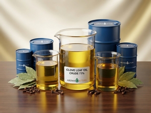 Aceite Esencial de Hoja de Clavo Aromático Atsiri, Crudo 73%, Destilado al Vapor, Materia Prima, Hojas Secas, Olor Picante - Product Image 1