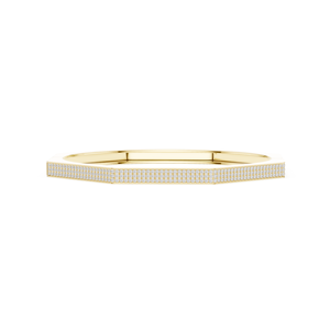 10K Yellow Gold Lab Grown Diamond Luxury Geometric Diamond Cuff <b>Bracelet</b> in Yellow Gold Minimalist Pavé Bangle for Women - Product Image 2