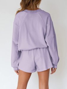 Conjunto de Sudadera y Pantalones Cortos Bordados Casuales de Primavera, Transpirables, de Primera Calidad, para Mujer, Talla Grande, Diseño Personalizado - Product Image 2
