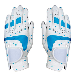 Guantes de golf con estampado de estrellas blancas y azules, guantes deportivos unisex con cierre de gancho y bucle de cuero PU, guantes de golf transpirables para manos - Product Image 5