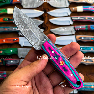 Couteaux à lame fixe de chasse à pointe tombante en acier Damas avec manche en bois, vente en gros, stock en vrac, directement du fabricant, pour l'extérieur - Nouveauté du marché - Product Image 4