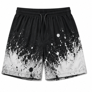 Pantalones Cortos Deportivos Casuales para Hombre, Negros, Estilo Urbano, con Bolsillos, Cintura Media, Cordón Ajustable, Secado Rápido, 100% Algodón - Product Image 2