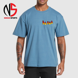 เสื้อยืดผู้ชาย สตรีทแวร์ โอเวอร์ไซส์ ทรงครอป ผ้าคอตตอนหนา ทรงหลวมไหล่ตก ทรงบ็อกซี่ สำหรับผู้ชาย ปี 2026 - Product Image 1