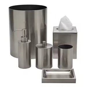 Designer Metal <b>Bathroom</b> <b>Set</b> Premium Bath ware <b>Accessories</b> for Home Hotel Resort Guest Room Vanity Counter Decoration - Product Image 1