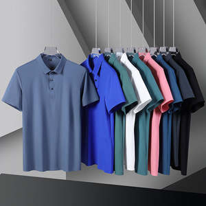 Camiseta Polo de Punto de Seda de Hielo de Alta Calidad para Hombre, Estilo Casual, Color Sólido, Manga Corta, Transpirable, para Verano - Product Image 6