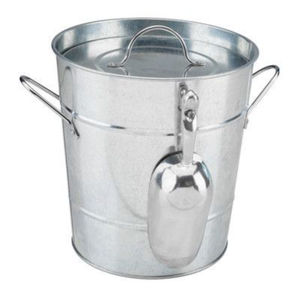 Seau à glace ovale en fer galvanisé avec poignée pour boissons, bière et vin - Product Image 3