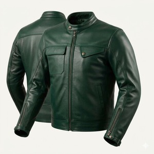 Fashion Men's Leather <b>Jacket</b> Motorbike Biker Gear Long Thin Canvas Soft Protective Apparel Pakistan - Product Image 6
