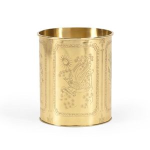 Stainless Steel Gold Finish Durable Cylindrical Modern Metal Waste Bin Home Office Bathroom <b>Kitchen</b> Bedroom Decorative R - Product Image 2