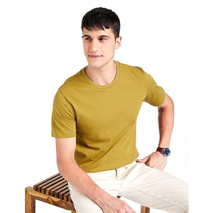 Camiseta de Algodón para Hombre, Prenda Básica Lisa, Fabricante de Camisetas de Algodón para Hombre, Camiseta de Algodón Suave al Tacto para Verano, Camiseta de Algodón OEM para Hombre - Product Image 3