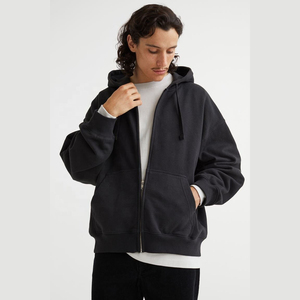 Sudaderas con Capucha y Cremallera de Talla Personalizada para Hombre, Sudadera de Algodón Resistente al Viento, Estampado de Letras en Relieve, Ropa Deportiva, Sudaderas Holgadas con Cremallera Estilo Hip Hop - Product Image 1