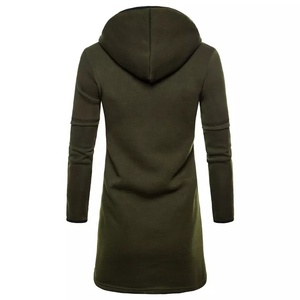 Plain Fashion Casual Sport <b>Cardigan</b> <b>Men</b> Long Coat Sweatshirts Pocket Outdoor Long Sleeve Lengthen Hoodies - Product Image 4