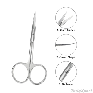 Tijeras Profesionales de Acero Inoxidable para Cejas, Recortador de Cutículas y Piel Muerta para Manicura y Pedicura - Product Image 4