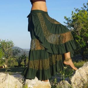 Falda Larga de Encaje Estilo Flamenco para Mujer, Falda Cruzada con Volantes, Atuendo para Festival de Verano, Precio al por Mayor - Product Image 4