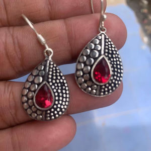 Pendientes de circonita roja, joyería bohemia de la mejor calidad, precio increíble, para mujer. - Product Image 1