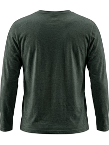 Men's Neck Short Sleeve Solid Green Cotton Jersey Casual T-Shirt Regular Fit Breathable Knitted Fabric 180g Eco-Friendly <b>Back</b> - Product Image 5