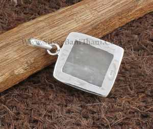 Collar de Selenita Blanca Natural al por Mayor con Colgante de Bisel Vintage, Plata de Ley 925, Hecho a Mano, Acabado Satinado, Joyería Curativa - Product Image 4