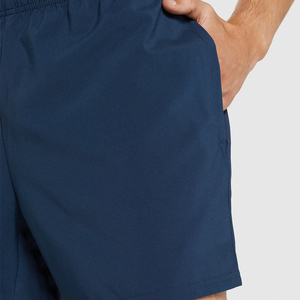 Shorts de sport pour homme, couleur unie, séchage rapide, avec cordon de serrage, taille élastique, poches, longueur mi-longue, style sportif, gris, polyester - Product Image 4